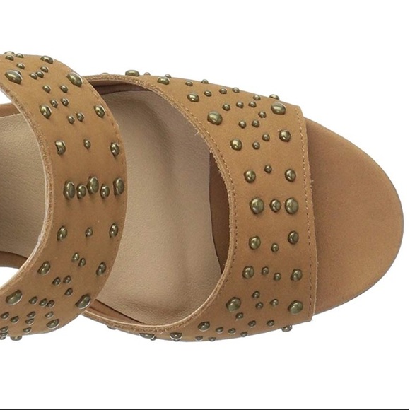 Leather Studded Bands Block Heel Slingback Sandal - Picture 3 of 3